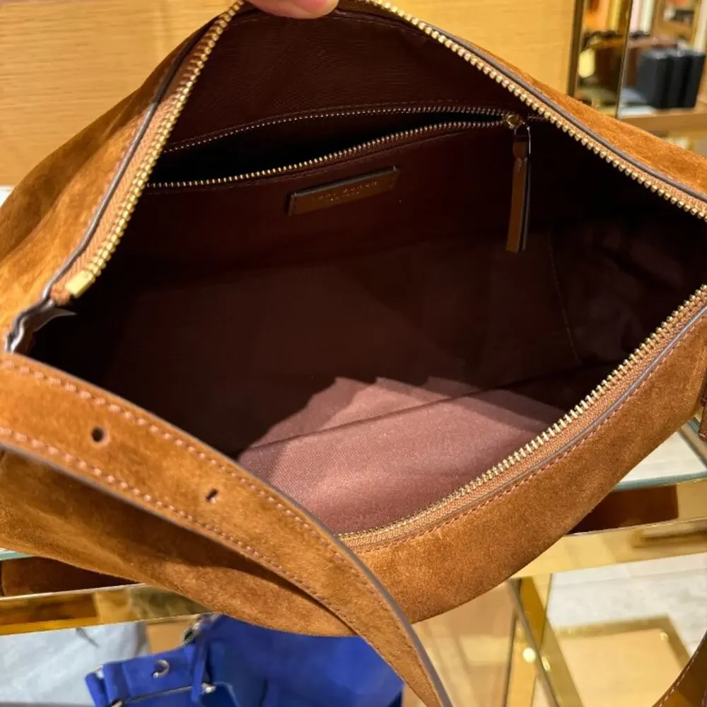 New‼️Tory Burch Thea Suede Zip Top Shoulder Bag 188917 Park Bench